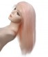 Light Pink Full Lace Human Hair Wigs 130% Density 14 Inch
