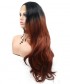 Invisilace Ombre Brown Wavy Long Synthetic Lace Front Wigs 