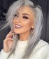 ilver Ash Grey Color Invisilace 13x4 Lace Front Human Hair Wig 150% Density Bob Transparent Straight Wig