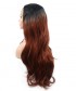 Invisilace Ombre Brown Wavy Long Synthetic Lace Front Wigs 