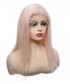 Light Pink Full Lace Human Hair Wigs 130% Density 14 Inch