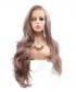 Invisiable Dusty Rose Pink Wavy Synthetic Lace Front Wigs
