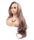 Invisiable Dusty Rose Pink Wavy Synthetic Lace Front Wigs