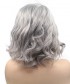 Invisilace Gray Natural Wave Bob Wig Synthetic Hair Wig 