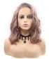 Invisilace Dark Pink Natural Wave Bob Synthetic Lace Front Wigs 