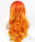 Invisilace Long Red Orange Ombre Wavy Cosplay Synthetic Lace Front Wig