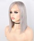 ilver Ash Grey Color Invisilace 13x4 Lace Front Human Hair Wig 150% Density Bob Transparent Straight Wig