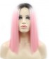 Invisilace Short Bob Wig Ombre Pink Synthetic Lace Front Wigs 