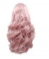 Invisilace Synthetic Lace Front Wigs Wavy Long Pink Wig 