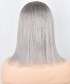 ilver Ash Grey Color Invisilace 13x4 Lace Front Human Hair Wig 150% Density Bob Transparent Straight Wig