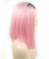 Invisilace Short Bob Wig Ombre Pink Synthetic Lace Front Wigs 