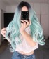 Invisilace Pastel Green Long Wavy Synthetic Lace Front Wig 