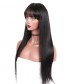 Invisilace Straight Human Hair 13x6 Lace Front Wigs with Bangs 150% Density