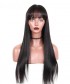 Invisilace Straight Human Hair 13x6 Lace Front Wigs with Bangs 150% Density