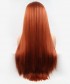 Invisilace Yaki Straight Synthetic Lace Front Wigs Long Copper Red Wig