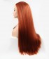 Invisilace Yaki Straight Synthetic Lace Front Wigs Long Copper Red Wig