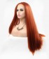 Invisilace Yaki Straight Synthetic Lace Front Wigs Long Copper Red Wig