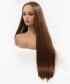 Invisilace Long Straight Synthetic Lace Front Wigs Brown Color
