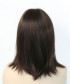 Invisilace Mono Top Wigs with Fringle Synthetic Hair Half Machine Made Wig Brown Color