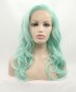 Invisilace Green Synthetic Lace Front Wigs Wavy 