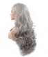Invisilace Gray Body Wave Long Synthetic Wigs For Women