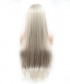 Invisilace Silver Blonde Straight Long Synthetic Hair Wig 