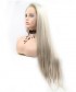 Invisilace Silver Blonde Straight Long Synthetic Hair Wig 