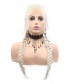 Invisilace Platinum Blonde Braided Synthetic Lace Front Wigs