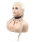 Invisilace Platinum Blonde Braided Synthetic Lace Front Wigs