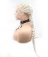 Invisilace Platinum Blonde Braided Synthetic Lace Front Wigs