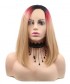 Invisilace Ombre Blonde Straight Bob Synthetic Lace Front Wigs