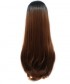 Invisilace Ombre Brown Long Straight Synthetic Lace Front Wigs