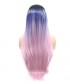 Invisilace Long Straight Ombre Blue Pink Synthetic Lace Front Wigs