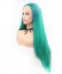 Invisilace Green Long Synthetic Lace Front Wigs Straight 