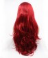 Invisilace Red Synthetic Lace Front Wigs Wavy Long
