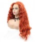 Invisilace Ginger Red Wavy Long Synthetic Lace Front Wigs 