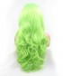Invisilace Neon Green Wavy Synthetic Lace Front Wigs 