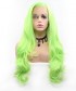 Invisilace Neon Green Wavy Synthetic Lace Front Wigs 