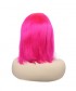 Neon Pink Lace Frontal Wigs Human Hair Bob Wig 130% Density