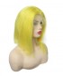 Lace Frontal Wigs Yellow Colored Human Hair Bob Wig 130% Density 