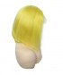 Lace Frontal Wigs Yellow Colored Human Hair Bob Wig 130% Density 