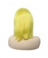 Lace Frontal Wigs Yellow Colored Human Hair Bob Wig 130% Density 