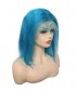 Sky Blue Bob Wig 130% Density Human Hair Lace Frontal Wigs 