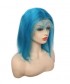 Sky Blue Bob Wig 130% Density Human Hair Lace Frontal Wigs 