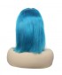 Sky Blue Bob Wig 130% Density Human Hair Lace Frontal Wigs 