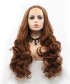 Invisilace Brown Bouncy Wavy Long Synthetic Lace Front Wigs 