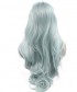 Invisilace Pastel Green Long Wavy Synthetic Lace Front Wig 