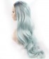 Invisilace Pastel Green Long Wavy Synthetic Lace Front Wig 