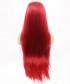 Invisilace Long Straight Red Synthetic Lace Front Wigs