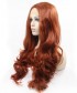 Invisilace Synthetic Lace Front Wigs Bouncy Wavy Copper Red Color